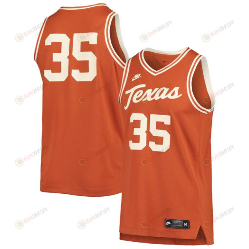 Texas Longhorns 35 Retro Basketball Men Jersey - Texas Orange