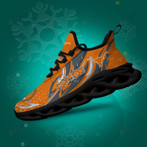 Texas Longhorns Logo And Triangle Pattern 3D Max Soul Sneaker Shoes