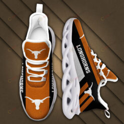 Texas Longhorns Logo Black Stripe Pattern 3D Max Soul Sneaker Shoes In Burnt Orange