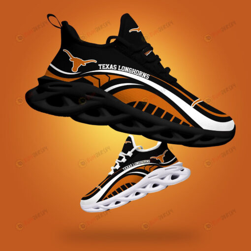 Texas Longhorns Logo Curve Line Pattern 3D Max Soul Sneaker Shoes