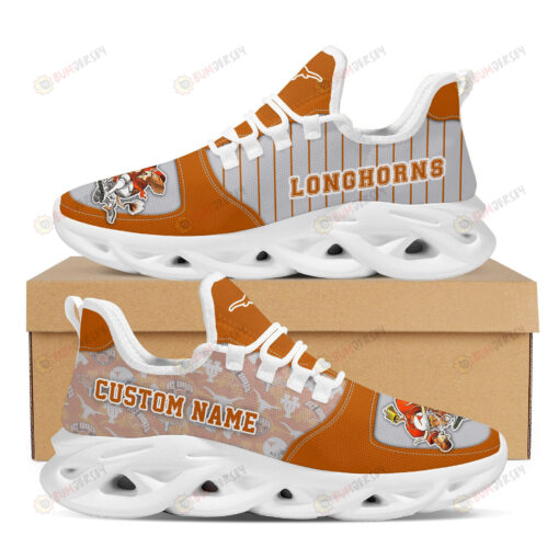 Texas Longhorns Logo Custom Name Pattern 3D Max Soul Sneaker Shoes