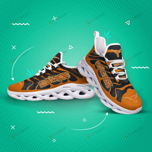 Texas Longhorns Logo Hole Pattern 3D Max Soul Sneaker Shoes In Burnt Orange