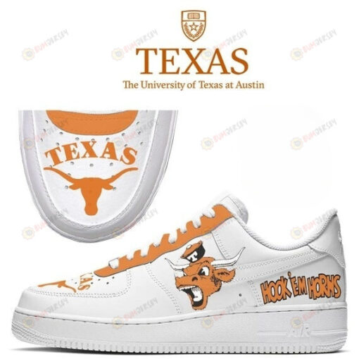 Texas Longhorns Mascot Logo Pattern Air Force 1 Printed In Orange