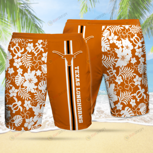 Texas Longhorns Orange Pattern Hawaiian Shorts Summer Shorts Men Shorts - Print Shorts