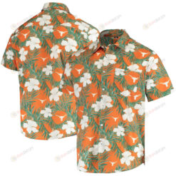 Texas Longhorns Texas Orange Floral Button-Up Hawaiian Shirt