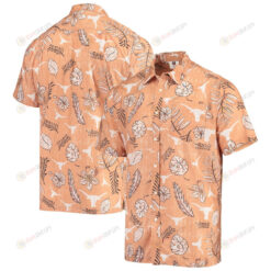 Texas Longhorns Texas Orange Vintage Floral Button-Up Hawaiian Shirt