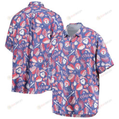 Texas Rangers Bahama Hey Batter Button-Up Hawaiian Shirt - Royal