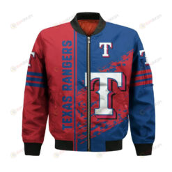 Texas Rangers Bomber Jacket 3D Printed Logo Pattern In Team Colours