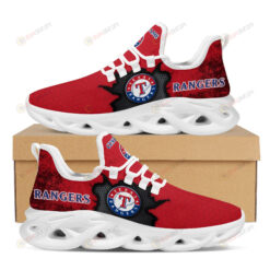 Texas Rangers Cracked Design Pattern Custom Name 3D Max Soul Sneaker Shoes