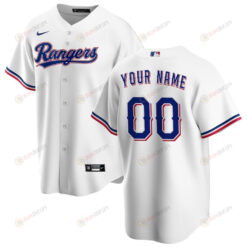 Texas Rangers Home Custom Men Jersey - White