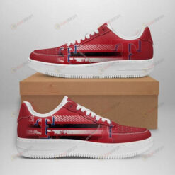 Texas Rangers Logo Pattern Air Force 1 Printed In Red