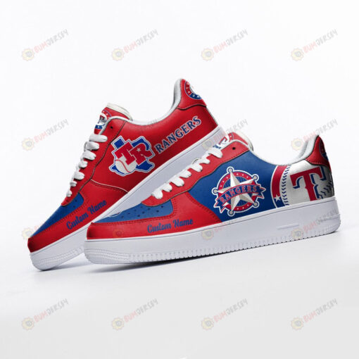 Texas Rangers Mascot Logo Pattern Custom Name Air Force 1 Printed