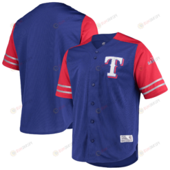 Texas Rangers Stitches Button-Up Jersey - Royal/Red Jersey
