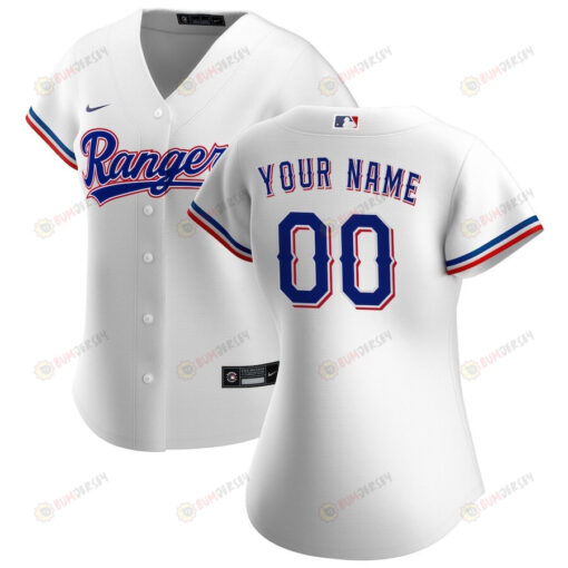 Texas Rangers Women's Home Custom Jersey - White