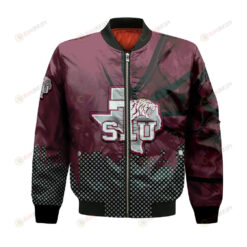 Texas Southern Tigers Bomber Jacket 3D Printed Basketball Net Grunge Pattern