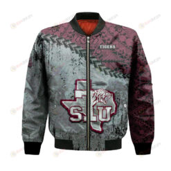 Texas Southern Tigers Bomber Jacket 3D Printed Grunge Polynesian Tattoo