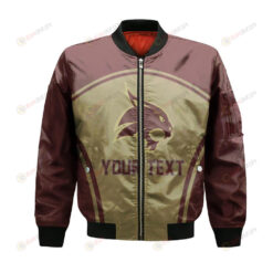 Texas State Bobcats Bomber Jacket 3D Printed Custom Text And Number Curve Style Sport