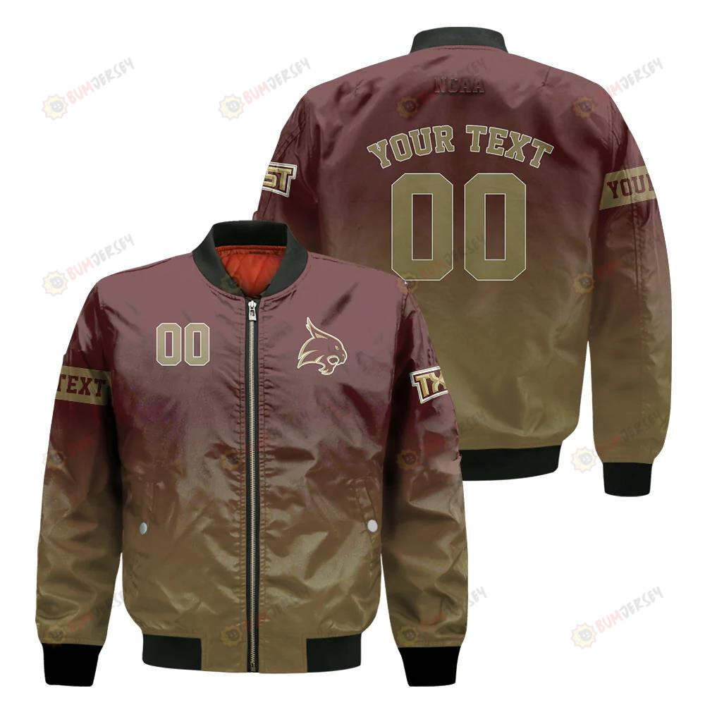 Texas State Bobcats Fadded Bomber Jacket 3D Printed
