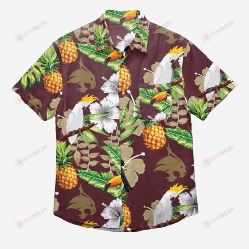 Texas State Bobcats Floral Button Up Hawaiian Shirt