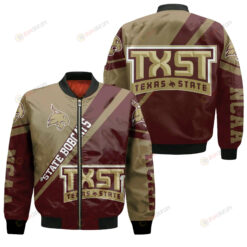 Texas State Bobcats Logo Bomber Jacket 3D Printed Cross Style