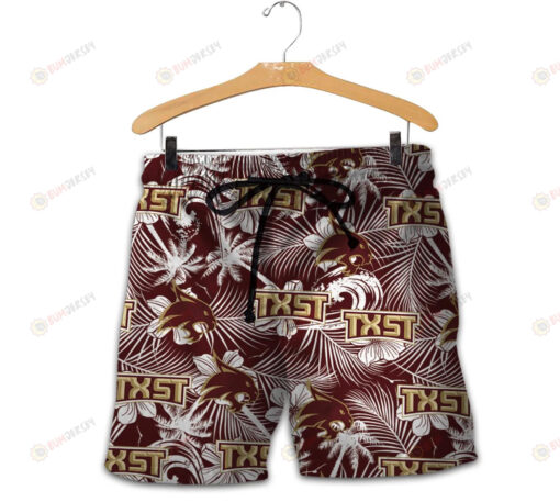 Texas State Bobcats Men Shorts Tropical Seamless