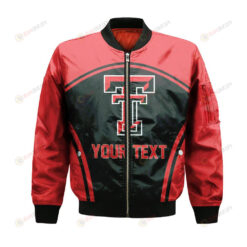 Texas Tech Red Raiders Bomber Jacket 3D Printed Custom Text And Number Curve Style Sport