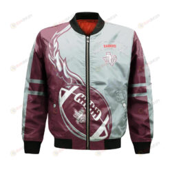 Texas Tech Red Raiders Bomber Jacket 3D Printed Flame Ball Pattern