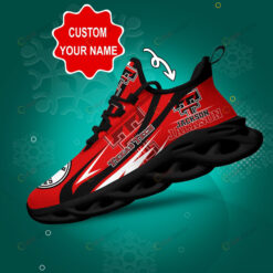 Texas Tech Red Raiders Logo Line Pattern Custom Name 3D Max Soul Sneaker Shoes