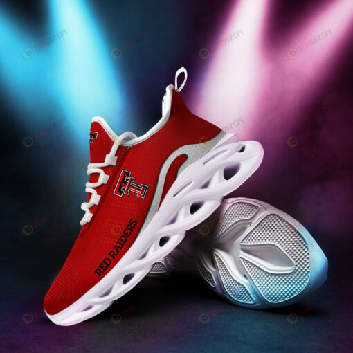 Texas Tech Red Raiders Logo Pattern 3D Max Soul Sneaker Shoes In Red