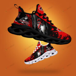 Texas Tech Red Raiders Logo Torn And Splatter Pattern 3D Max Soul Sneaker Shoes