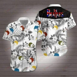 The Beatles On White Background Curved Hawaiian Shirt