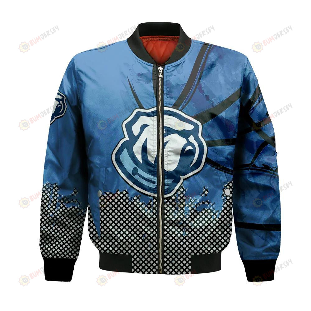 The Citadel Bulldogs Bomber Jacket 3D Printed Basketball Net Grunge Pattern