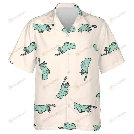 The Statue Of Liberty Icon Elements Pattern Hawaiian Shirt