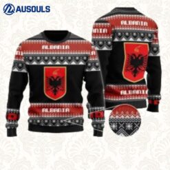 The United States Flag Of Albania Ugly Sweaters For Men Women Unisex