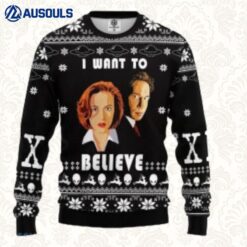 The X Files I Want To Believe Knitted Christmas Xmas Ugly Sweaters For Men Women Unisex