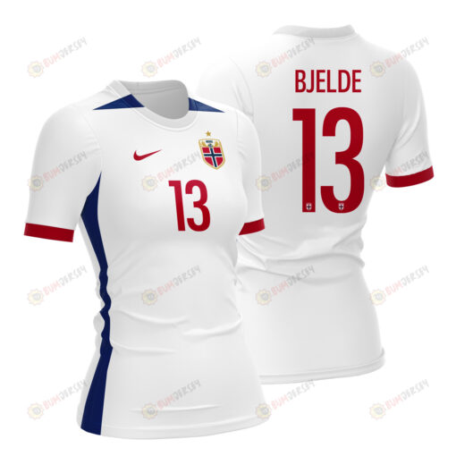 Thea Bjelde 13 Norway 2023 Women Away Jersey - White - All Over Printed Jersey