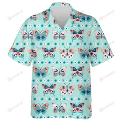 Theme Beautiful Butterfly And Line Flower Hawaiian Shirt