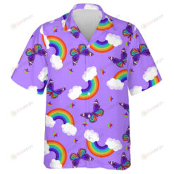 Theme Fantasy Rainbows Butterflies And Stars Hawaiian Shirt