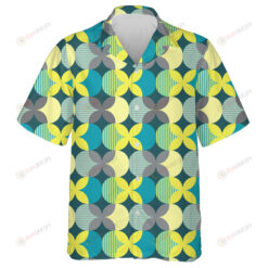Theme Geometric With Butterfly In Trendy Yellow And Gray Hawaiian Shirt