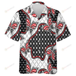 Theme Indonesian Batik Motif Floral And Butterfly Hawaiian Shirt