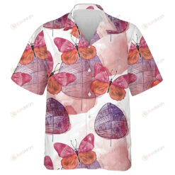 Theme Mystical Butterflies With Watercolor Leaves Hawaiian Shirt