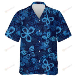 Theme Mystical Butterfly With Neon Blue Wings Hawaiian Shirt