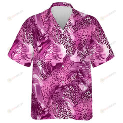 Theme Pink Leopard Butterflies On Dark Hawaiian Shirt