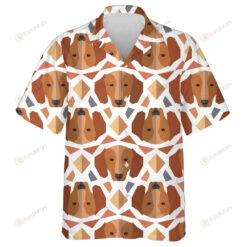 Theme Polygonal With Face Of Dachshund Hawaiian Shirt