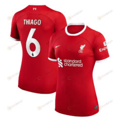 Thiago Alc?ntara 6 Liverpool 2023/24 Home Women Jersey - Red