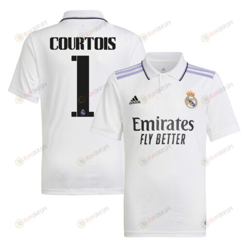 Thibaut Courtois 1 Real Madrid 2022/23 Home Youth Jersey - White