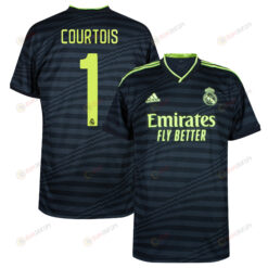 Thibaut Courtois 1 Real Madrid 2022/23 Third Men Jersey - Black