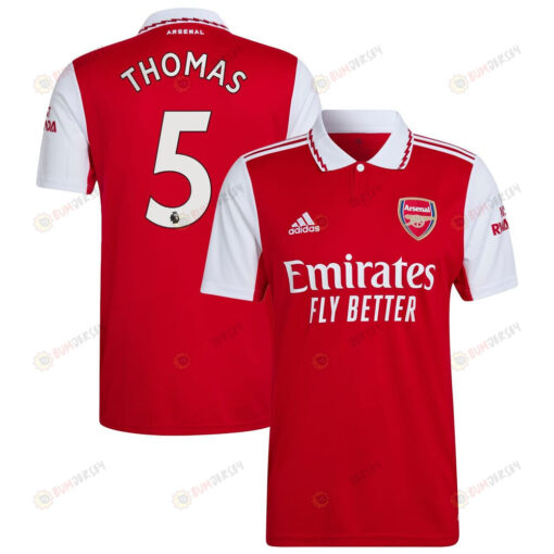 Thomas 5 Arsenal 2022/23 Home Player Jersey - Red