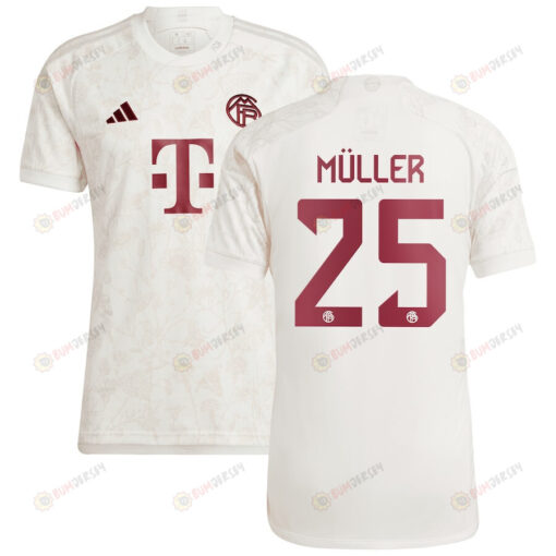 Thomas M?ller 25 Bayern Munich 2023/24 Third Men Jersey - White