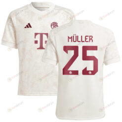 Thomas M?ller 25 Bayern Munich 2023/24 Third Youth Jersey - White